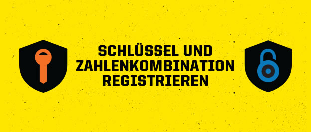 Schlüssel und Zahlenkombination Registrieren